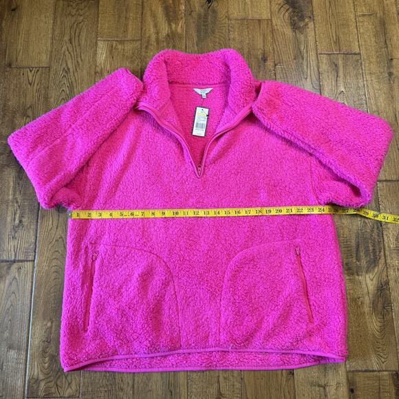 NWT Crown & Ivy Sherpa Fleece Half Zip Jacket Coat Pink, Women's X-Large - Picture 4 of 6